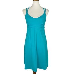 ATHLETA Turquoise Activewear Workout Fitness Dress With Built In Bra